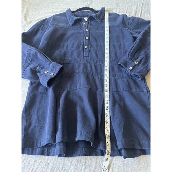 FREE PEOPLE FREE-EST BLUE CHECKIN' IN MINI DRESS SZ SMALL NAVY - Picture 5 of 5